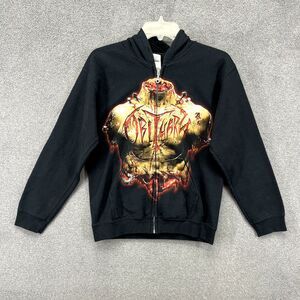 Vintage Obituary Inked in Blood Metal Band Hoodie Full Zip Mens Small
